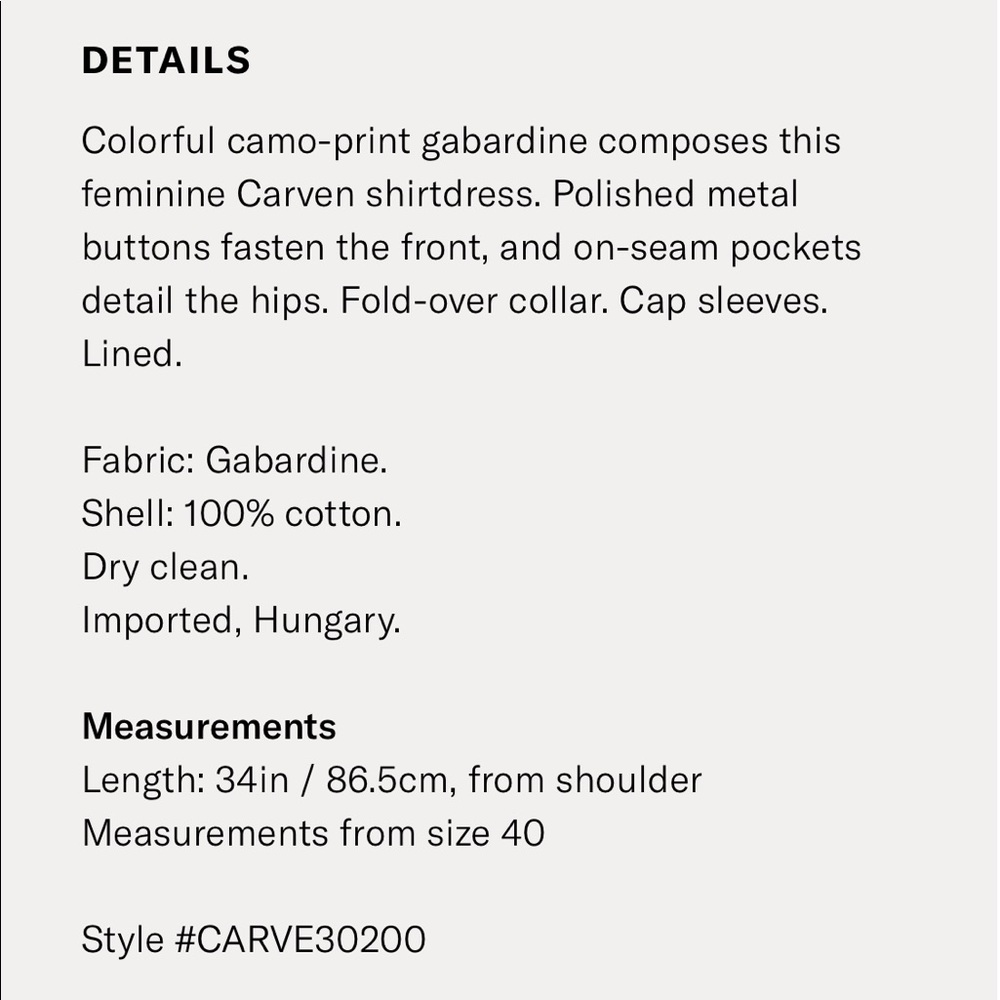 💕SALE💕 Carven Camouflage Shirt Dress - Picture 8 of 8